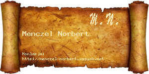 Menczel Norbert névjegykártya